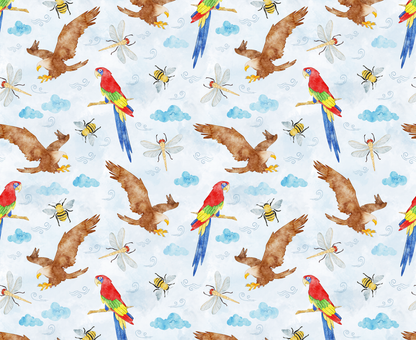 Via Pia Celeste fabric – ultra rare nature-themed collectible cotton fat quarter for young creators