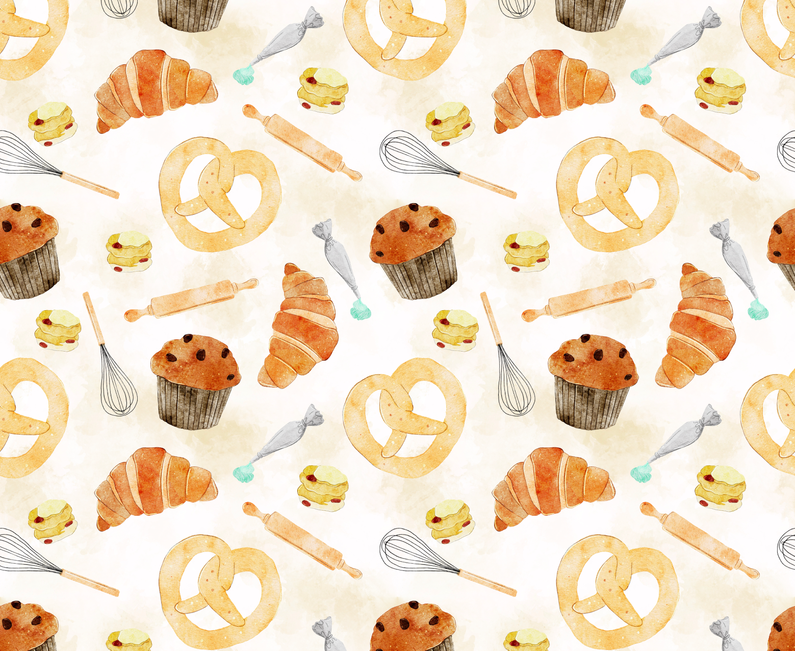 Via Pia Cinnamon fabric – ultra rare food-themed collectible cotton fat quarter for kids crafting